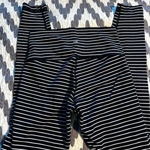 Lululemon Athletica Black and White Striped Leggings